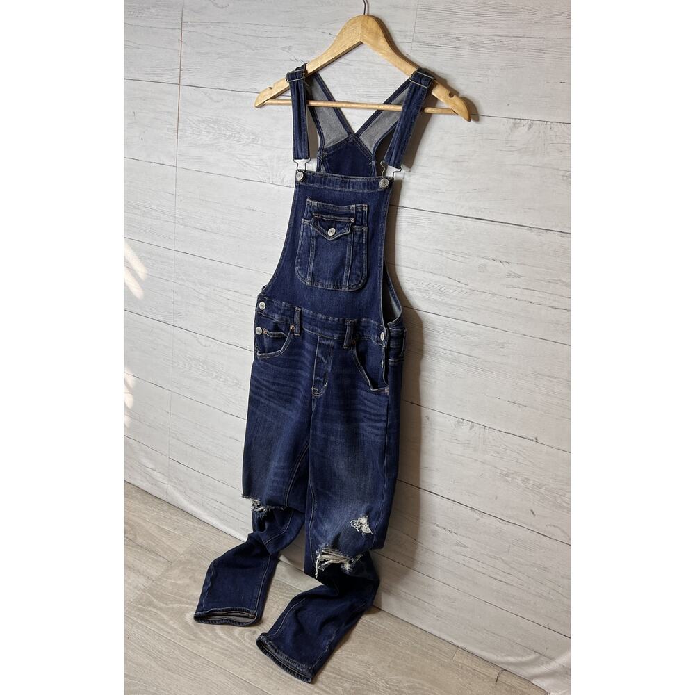 American Eagle Overalls Womens Size XS Tom Girl Stretch Cotton Blend Dark Wash - Picture 5 of 16